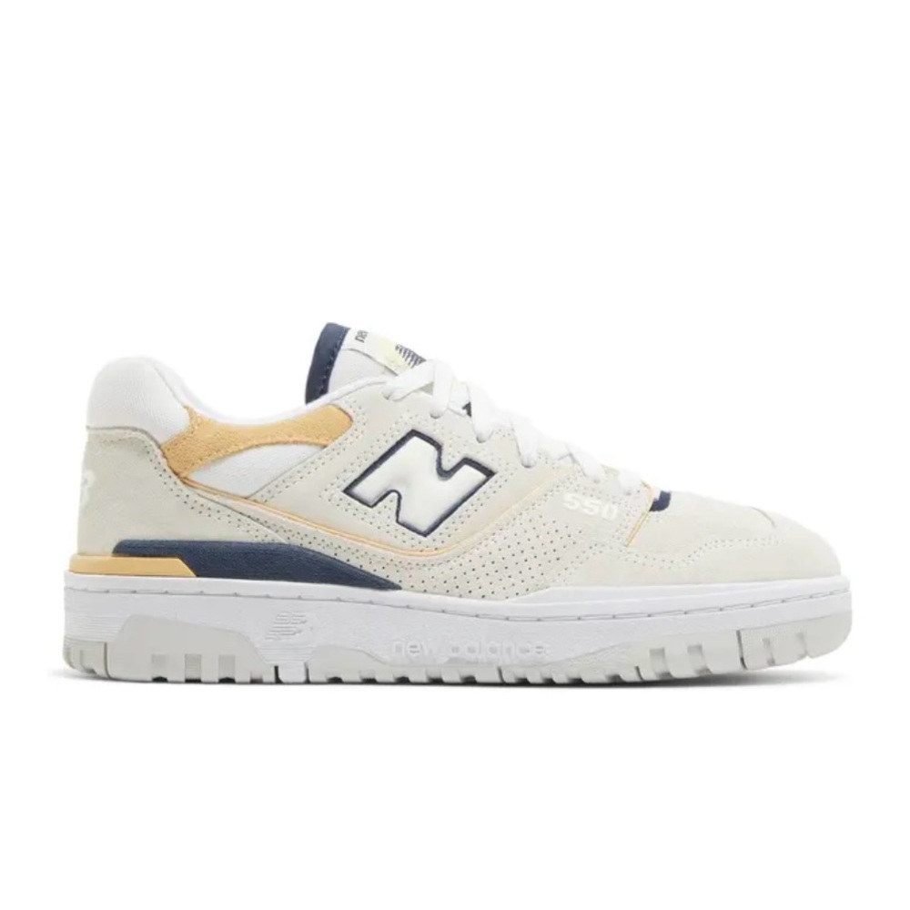New Balance 550 - Sea Salt with NB Navy and Raw Sugar